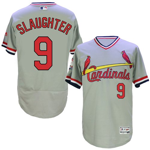 Cardinals #9 Enos Slaughter Grey Flexbase Authentic Collection Cooperstown Stitched MLB Jersey
